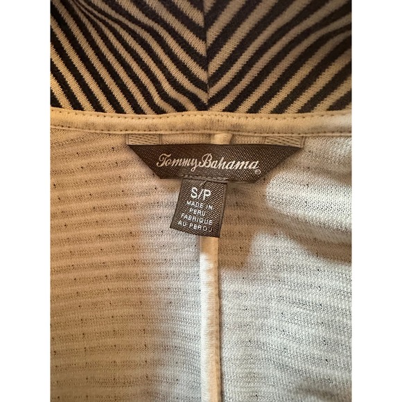 Tommy Bahama Womens Sweater Cardigan Harbor Herringbone Shawl Striped Blue Small - Picture 3 of 4